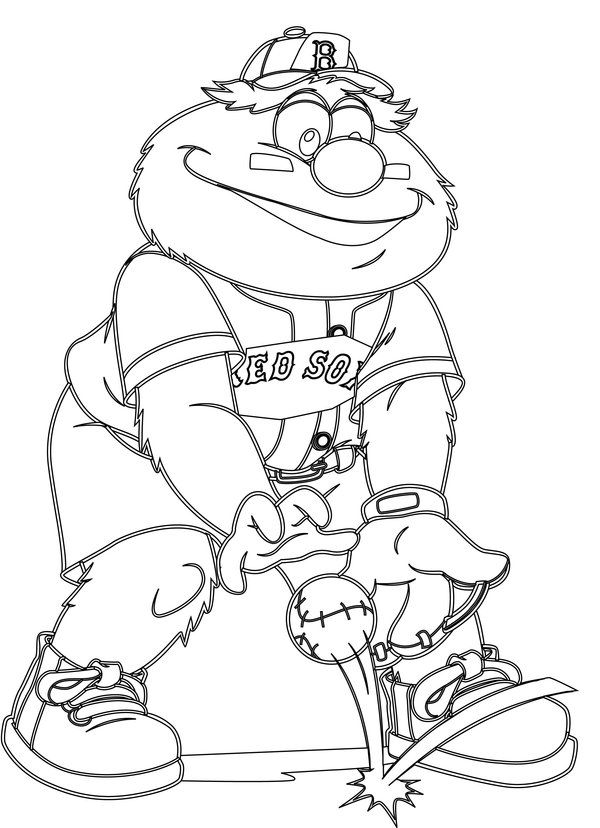 Red Sox Coloring Page - Coloring Pages for Kids and for Adults