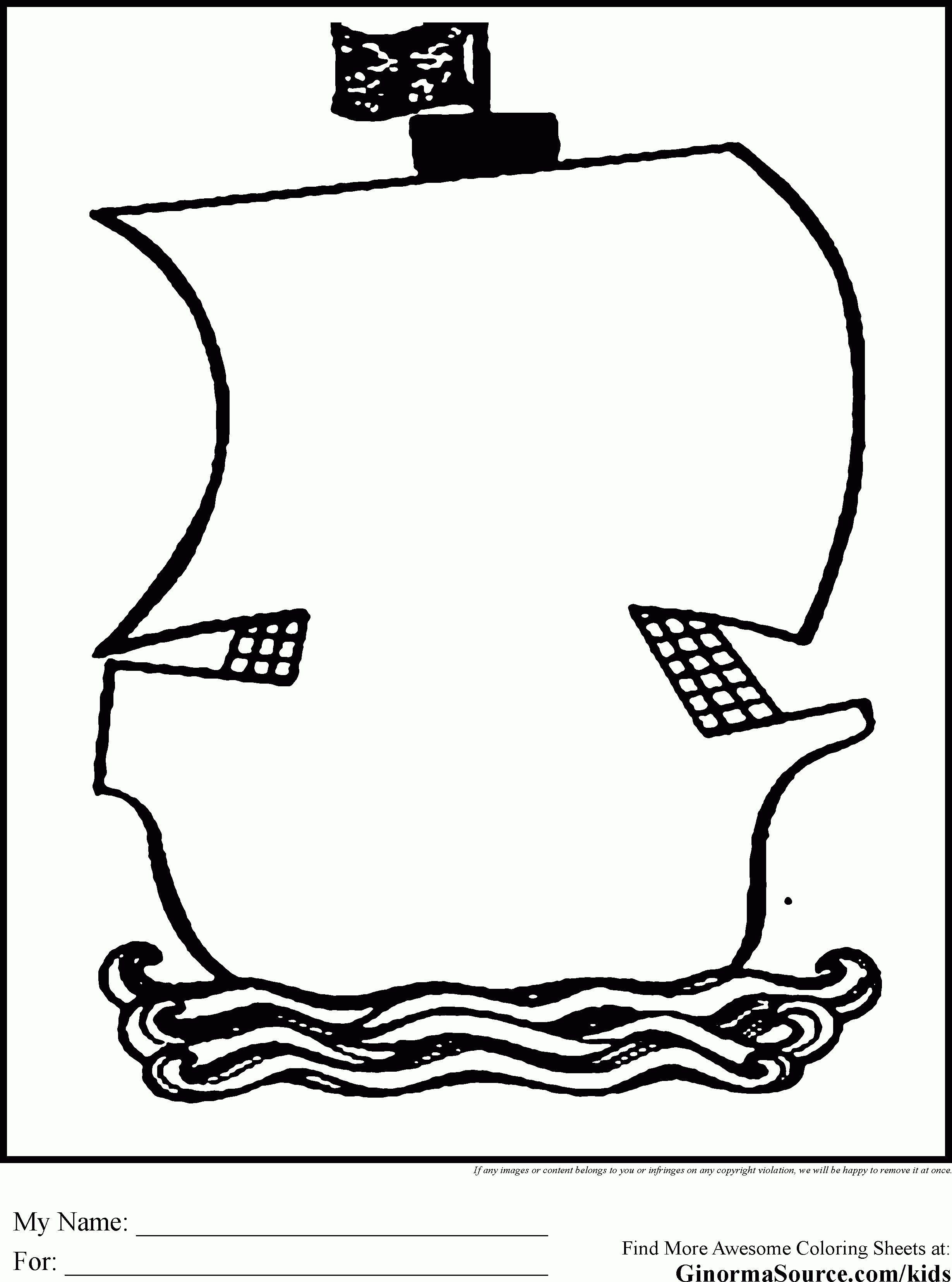 A Treasure Chest With Pirate Marks Coloring Page Kids Play Color ...
