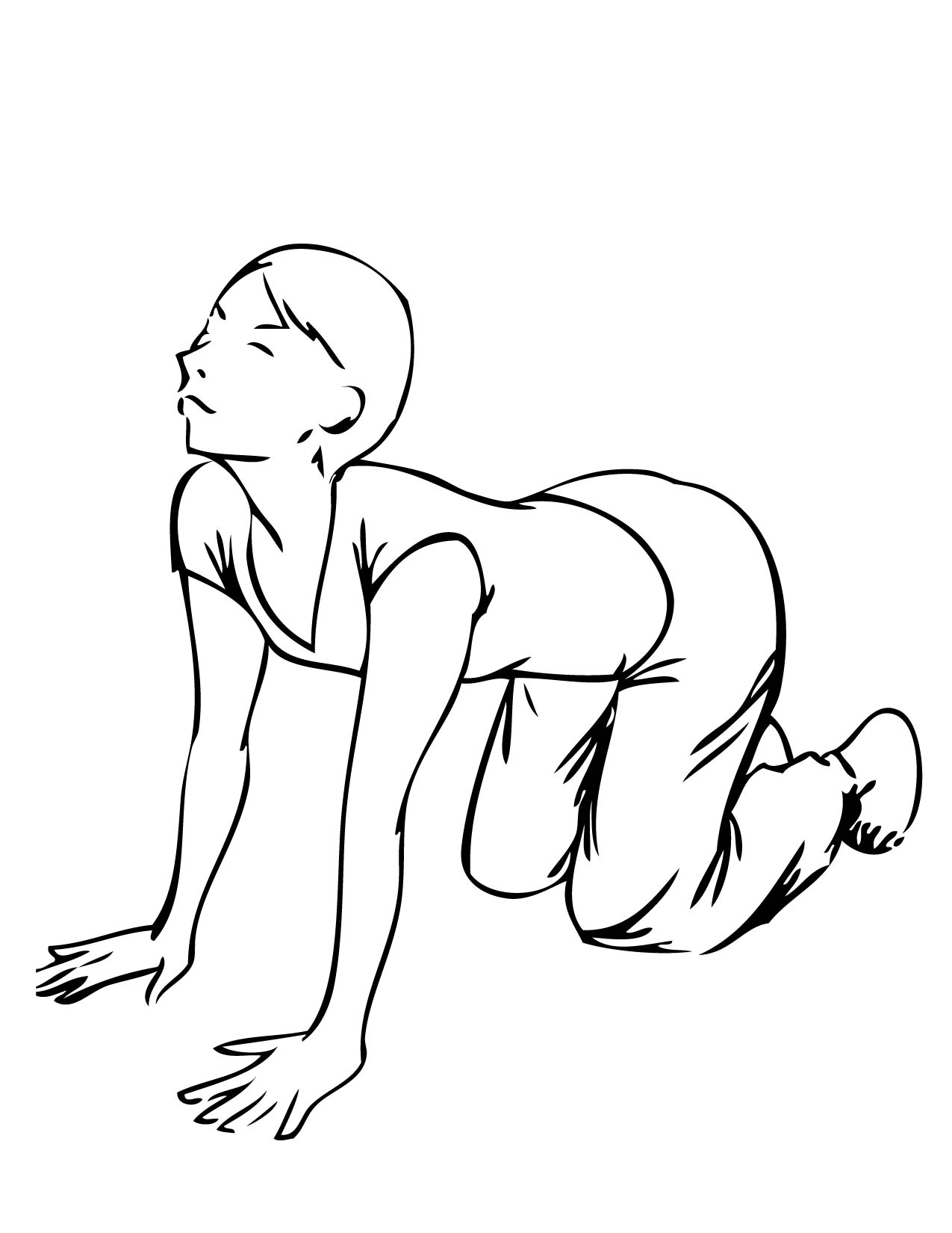 Cow Pose Coloring Page - Handipoints