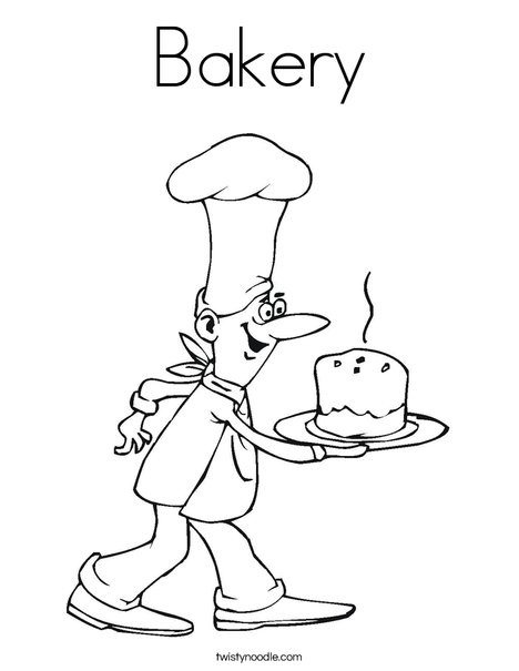 Bakery Coloring Page - Twisty Noodle