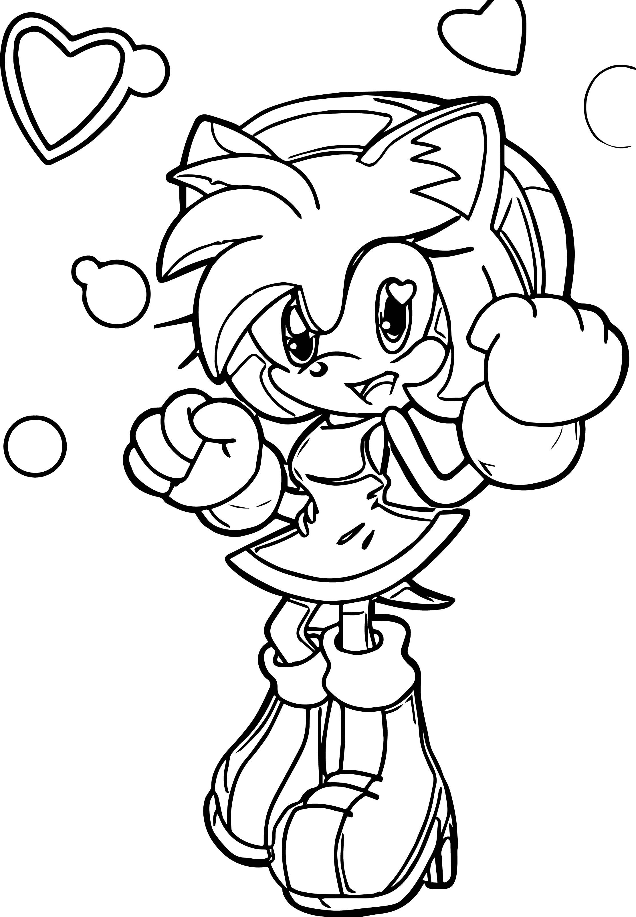 Amy Sonic Coloring Pages.