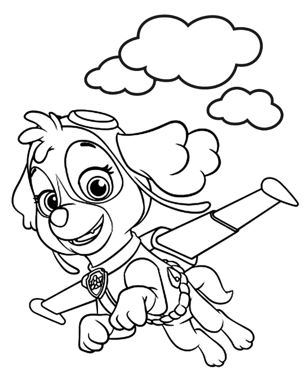 Skye flying coloring page to print - Topcoloringpages.net