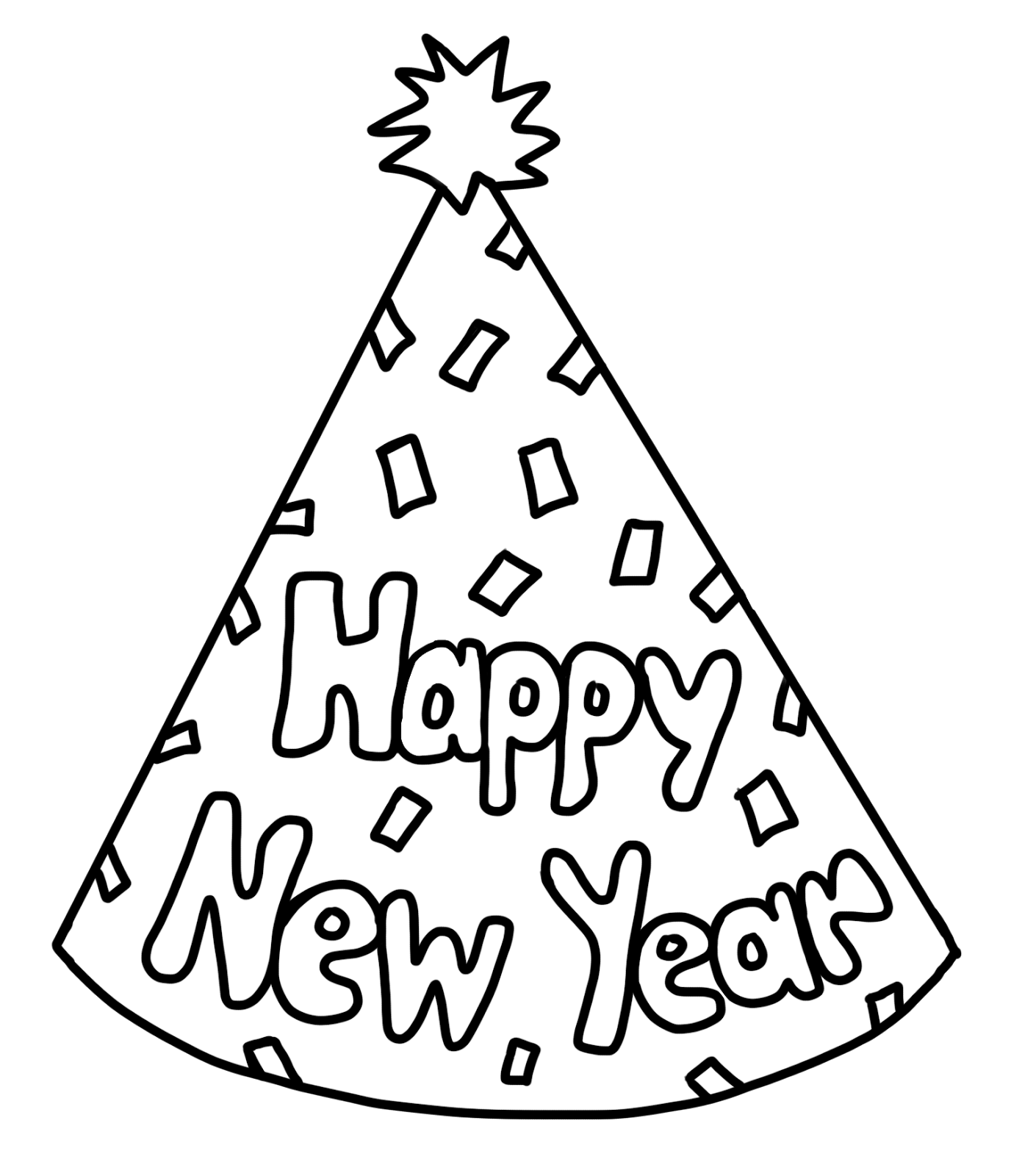 C & C Teach First: Happy New Year Party Hat FREEBIE | New year coloring  pages, New year's eve crafts, New years hat