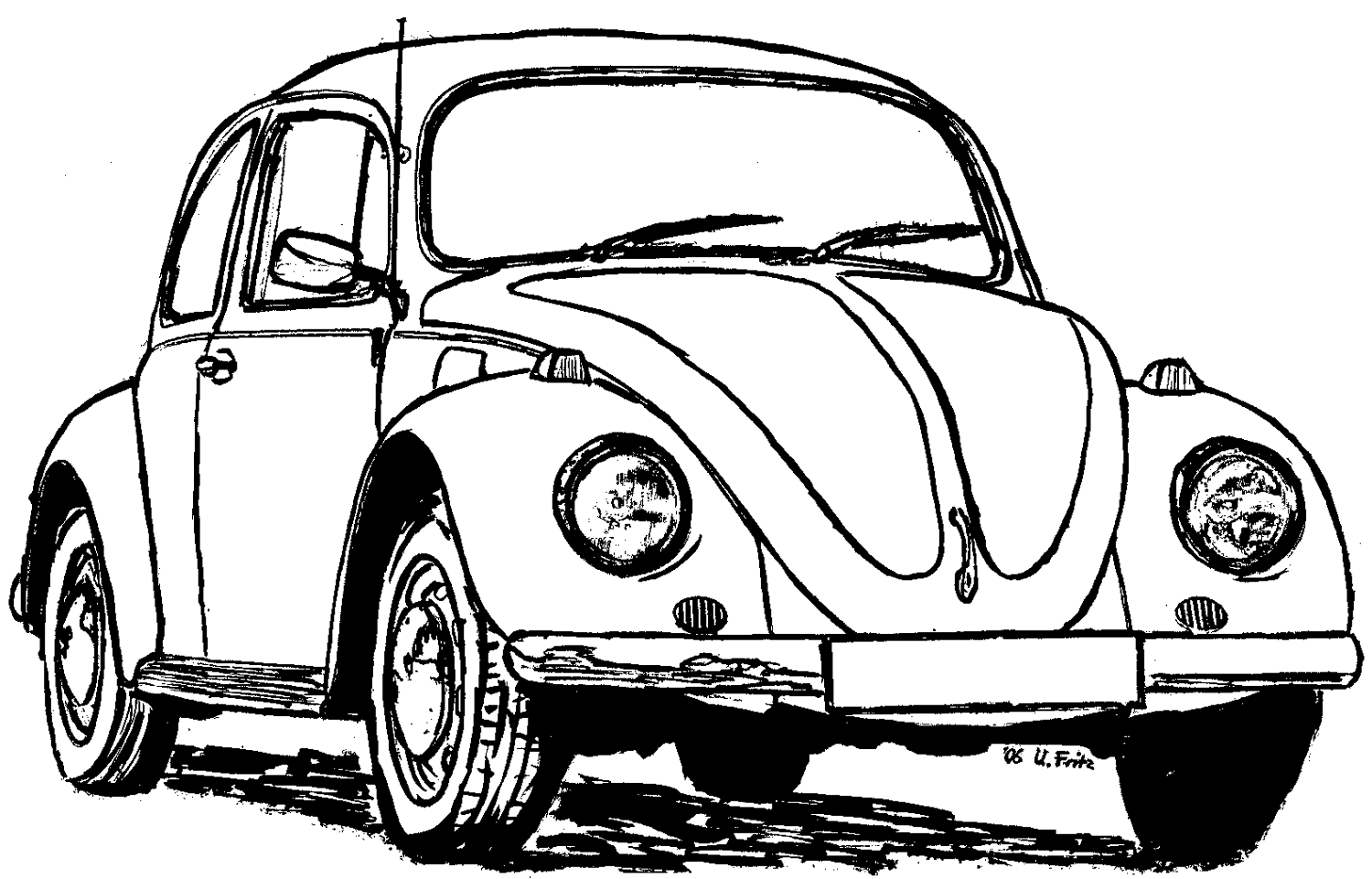 Vw Beetle Coloring Pages Vw Cars Coloring Pages Beetle Drawing | My XXX ...