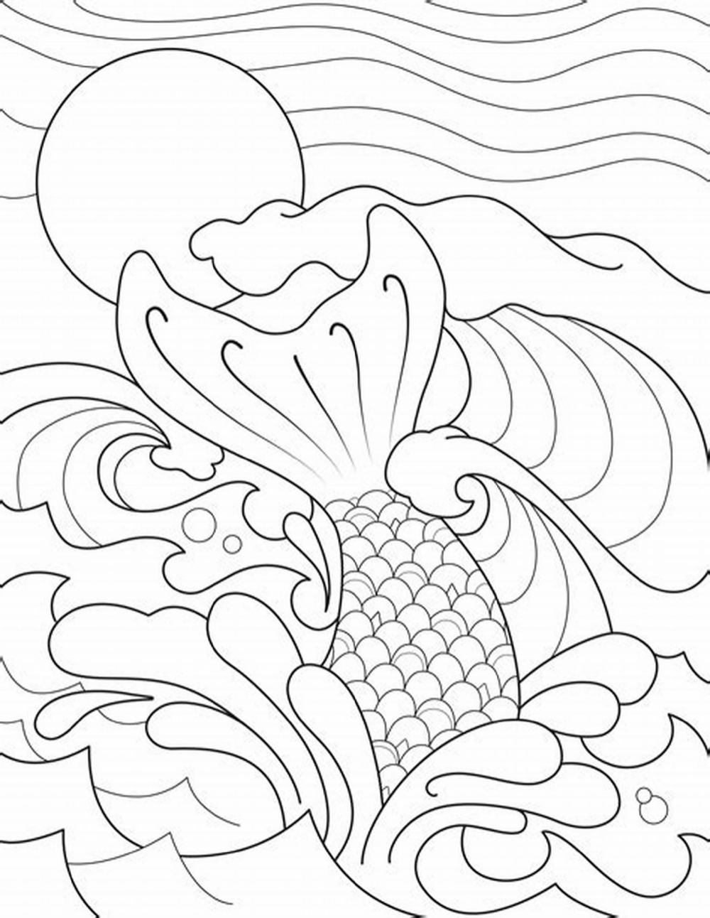 Mermaid Tail Coloring Page for Adults | K5 Worksheets | Mermaid coloring  pages, Halloween coloring pages printable, Free halloween coloring pages