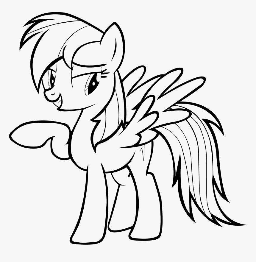 Rainbow Dash Coloring Pages For Kid My Little Pony - My Little Pony  Coloring Pages Rainbow Dash, HD Png Download , Transparent Png Image -  PNGitem