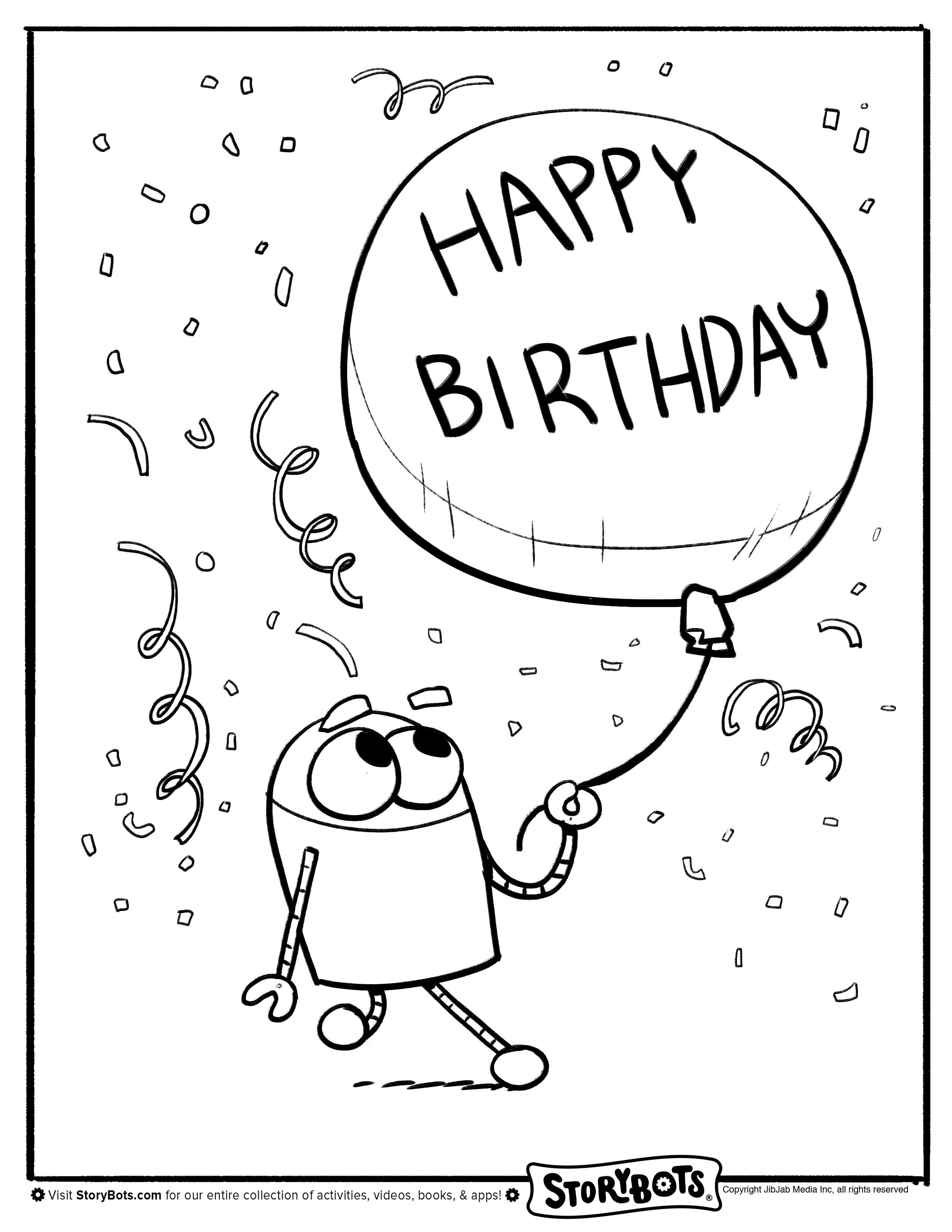 Storybots Coloring Pages - Best Coloring Pages For Kids | Happy birthday coloring  pages, Birthday coloring pages, Coloring pages