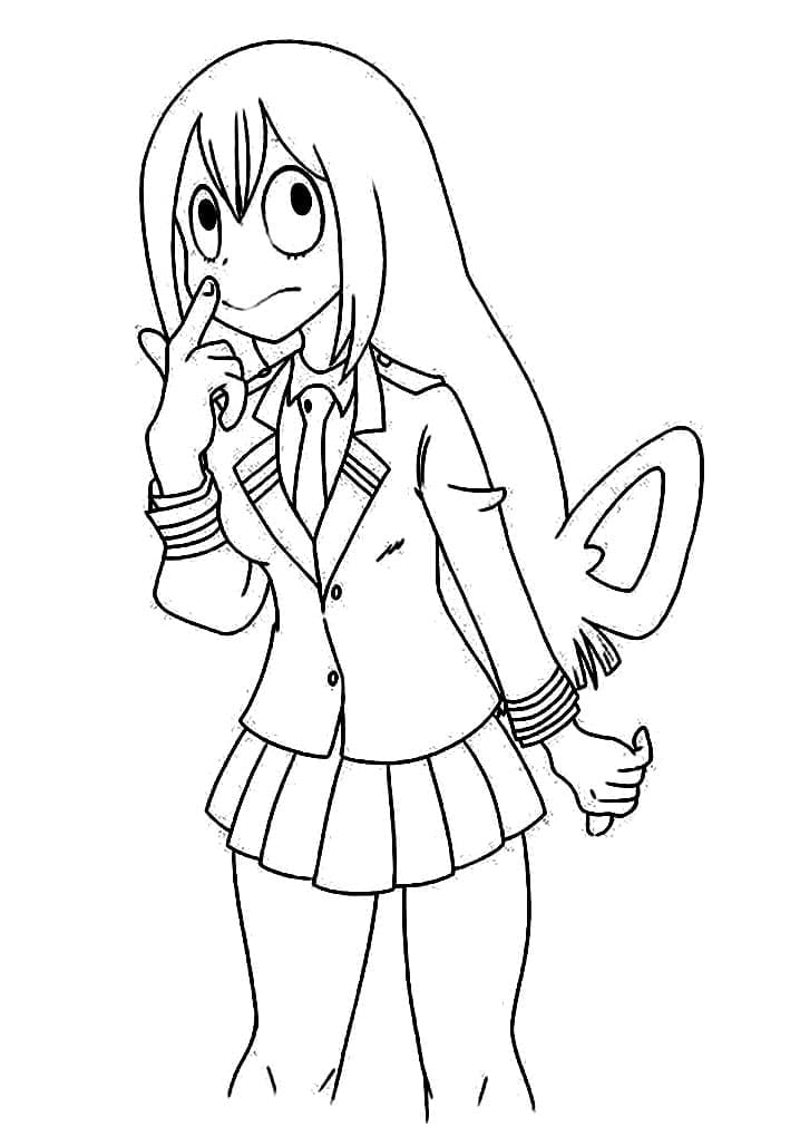 Cute Tsuyu Asui Coloring Page - Free Printable Coloring Pages for Kids