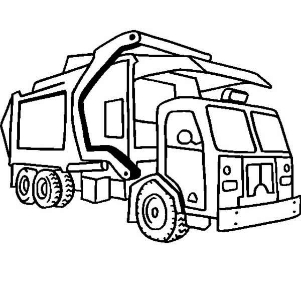 Garbage Truck in Semi Truck Coloring Page - NetArt