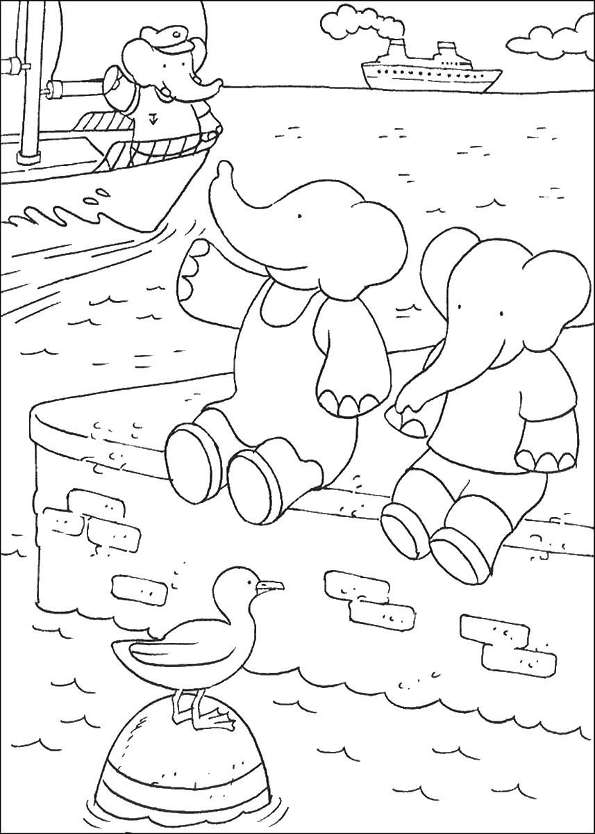 Babar the Elephant Coloring Pages