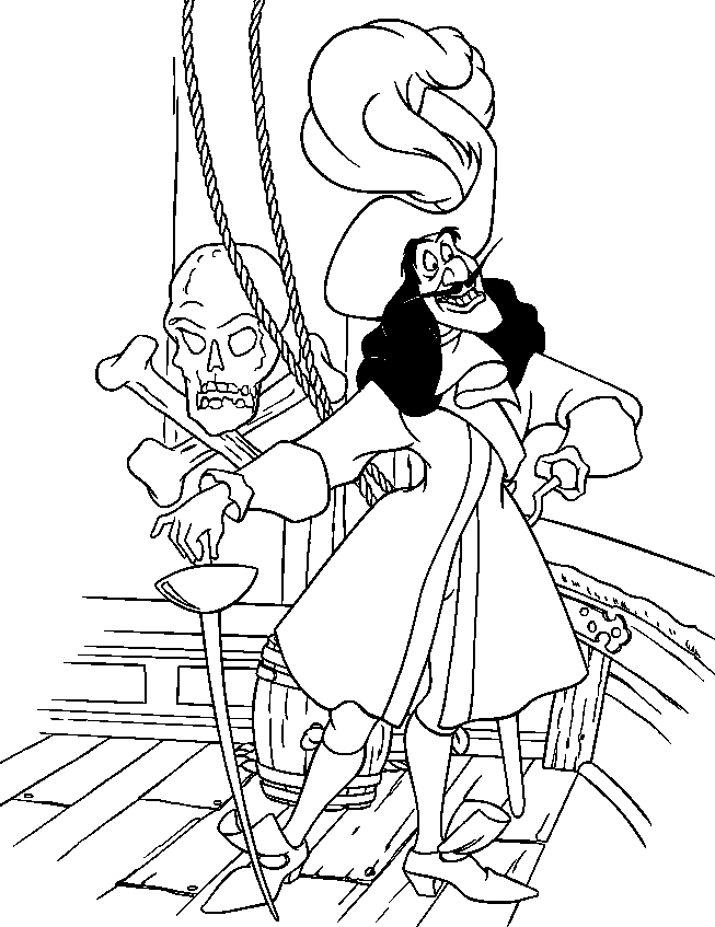 Captain Hook On The Boat Coloring Pages For Kids #eQr : Printable ...