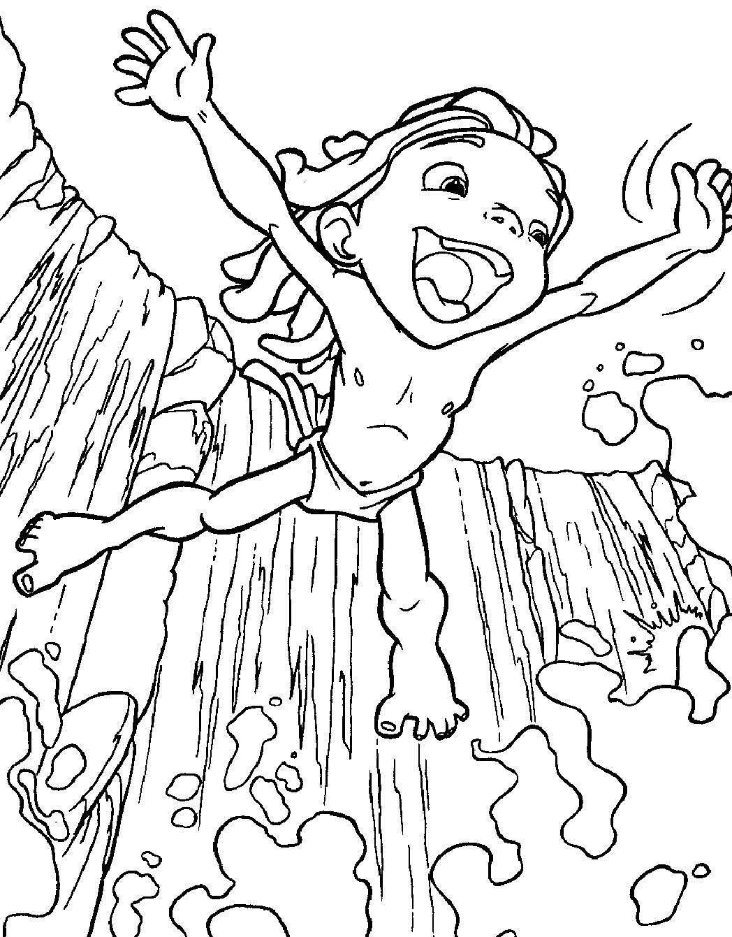 Tarzan Small Waterfall Coloring Pages For Kids #fFx : Printable ...
