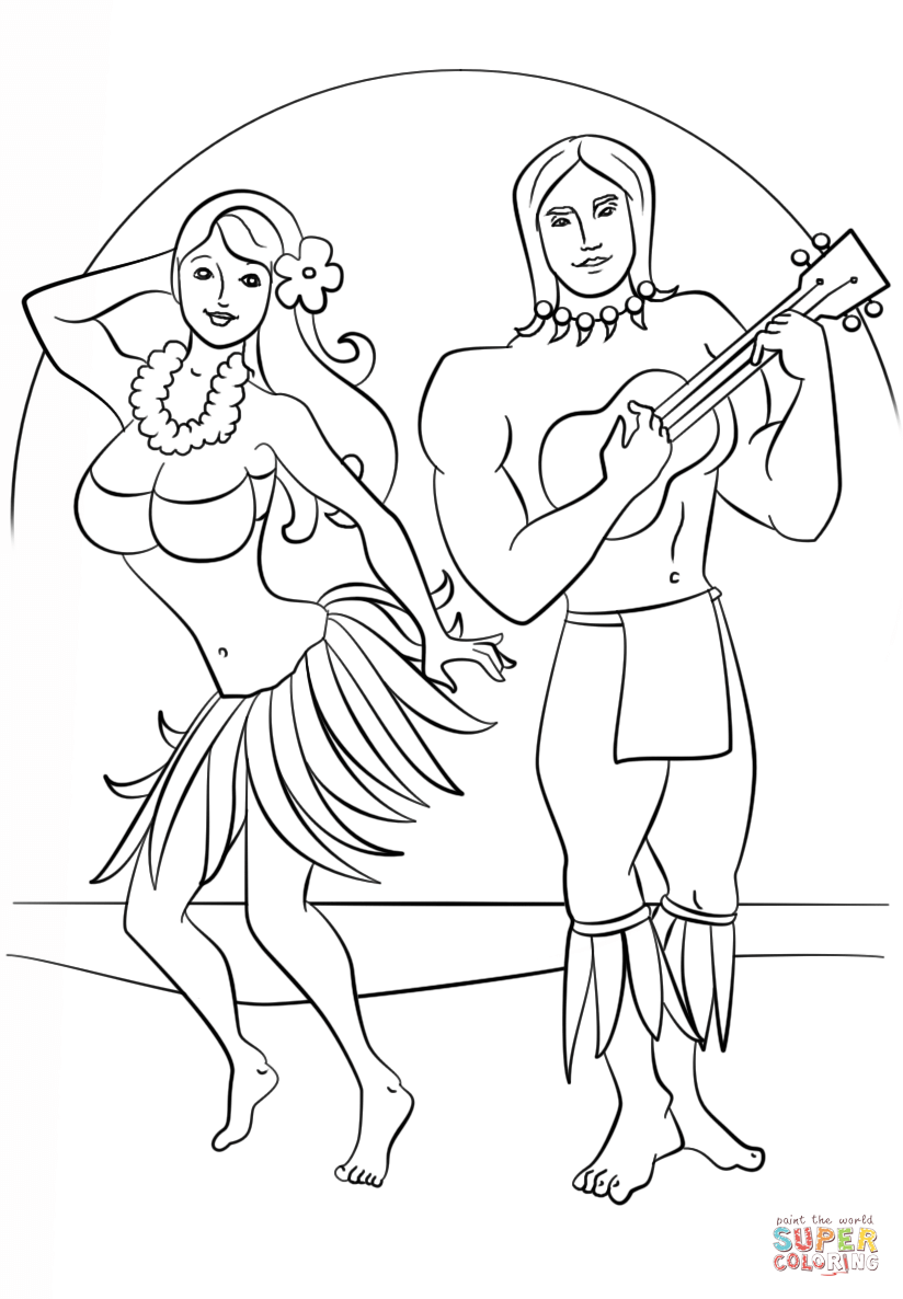 Luau Party coloring page | Free Printable Coloring Pages