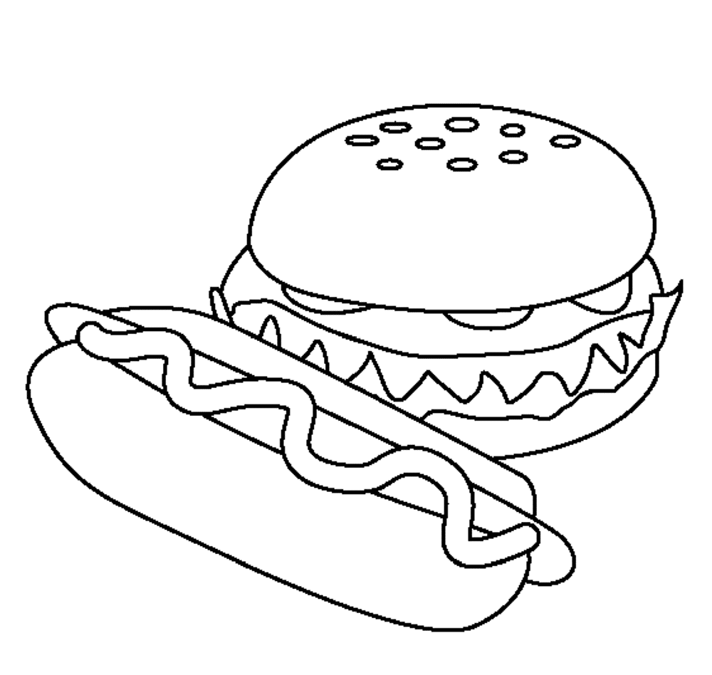Food Hamburger Models Coloring Pages For Kids #yM : Printable Food ...