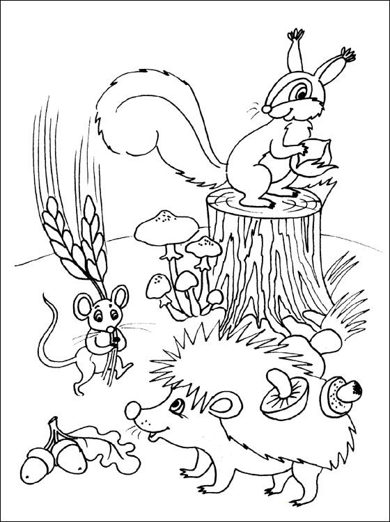 Coloring page with animals in the autumn | Coloring pages | Fall coloring  pages, Monster coloring pages, Coloring pages