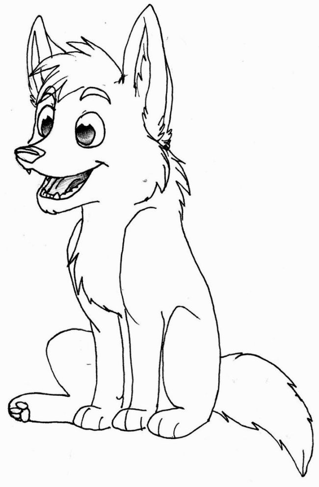 Baby Wolf Coloring Page