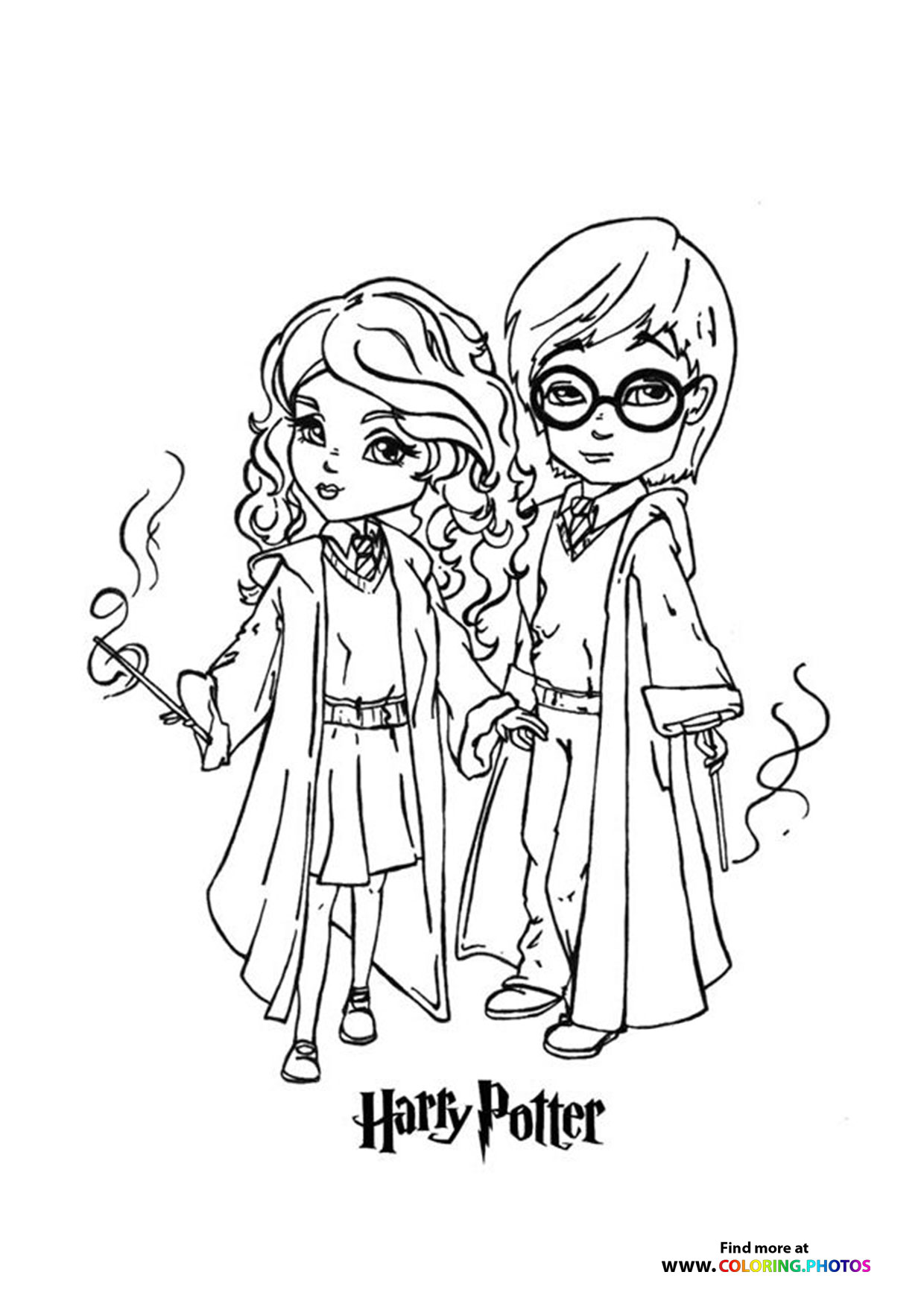 Cute Harry and Hermione - Coloring ...