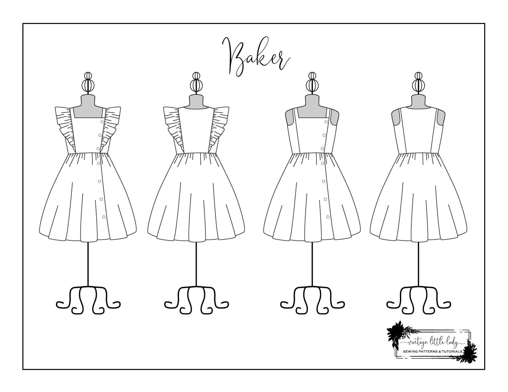 Free Baker Coloring Page | Vintage Little Lady
