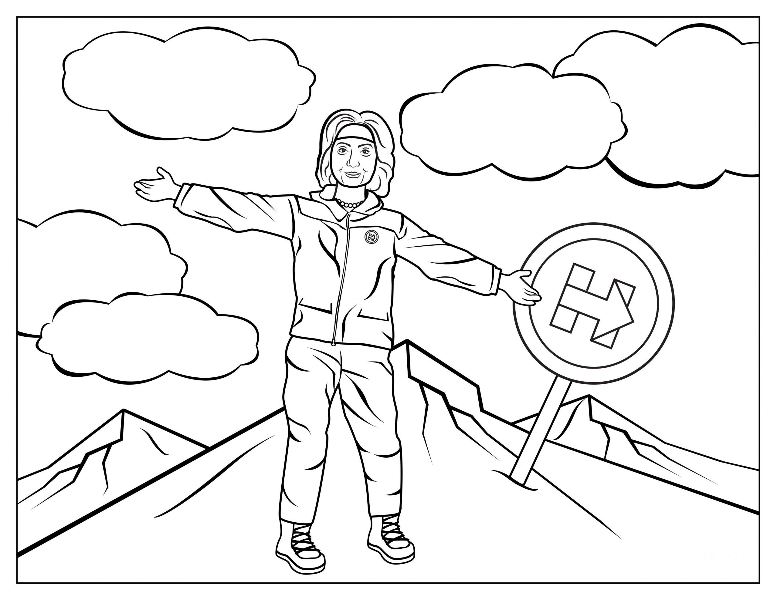 Hillary Clinton Climbing Mountain Coloring Page - Free Printable Coloring  Pages for Kids