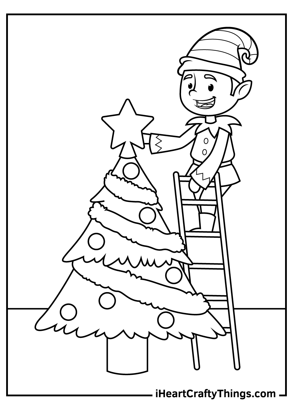 Christmas Elves Coloring Pages (100 ...