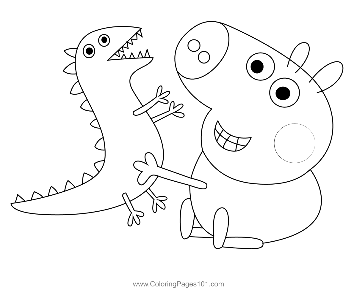 Peppa Pig George Coloring Page for Kids - Free Peppa Pig Printable Coloring  Pages Online for Kids - ColoringPages101.com | Coloring Pages for Kids