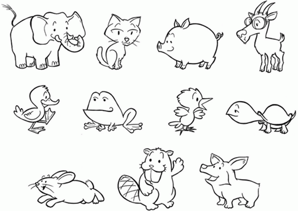 Easy Animal Coloring Pages : Free Coloring Pages Of Animals Baby ...