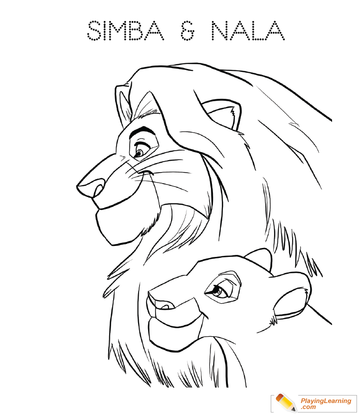 The Lion King Simba Nala Coloring Page 05 | Free The Lion King ...