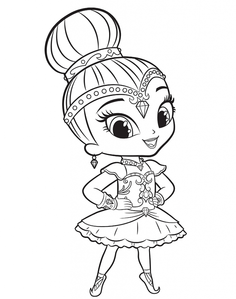 Shimmer And Shine Ballerina Coloring Pages