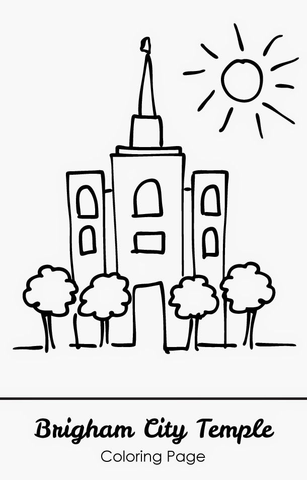 bright apple blossom: Brigham City Temple Coloring Page