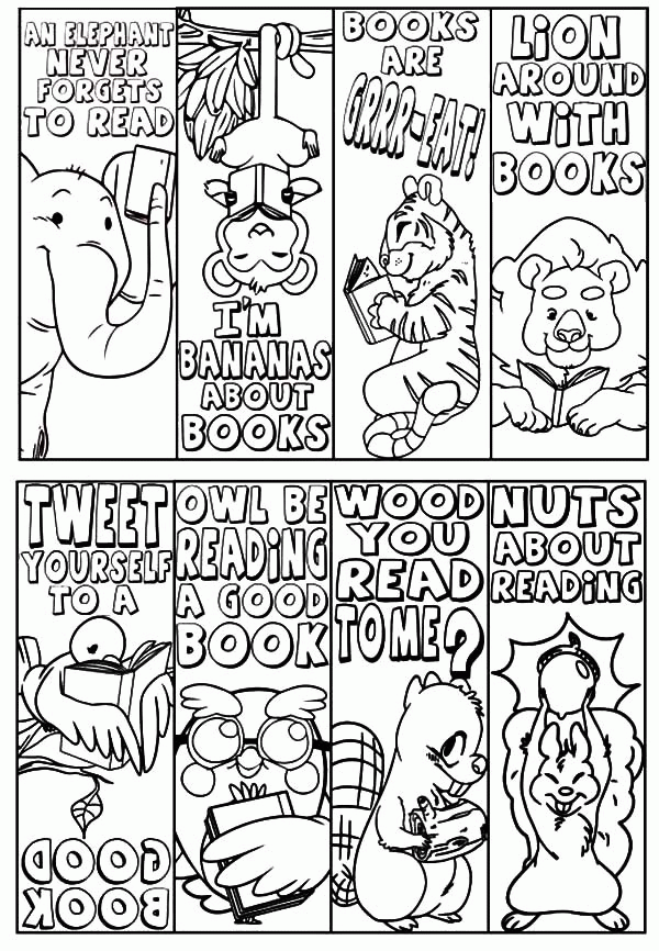 Coloring Pages Bookmarks Printable - Coloring