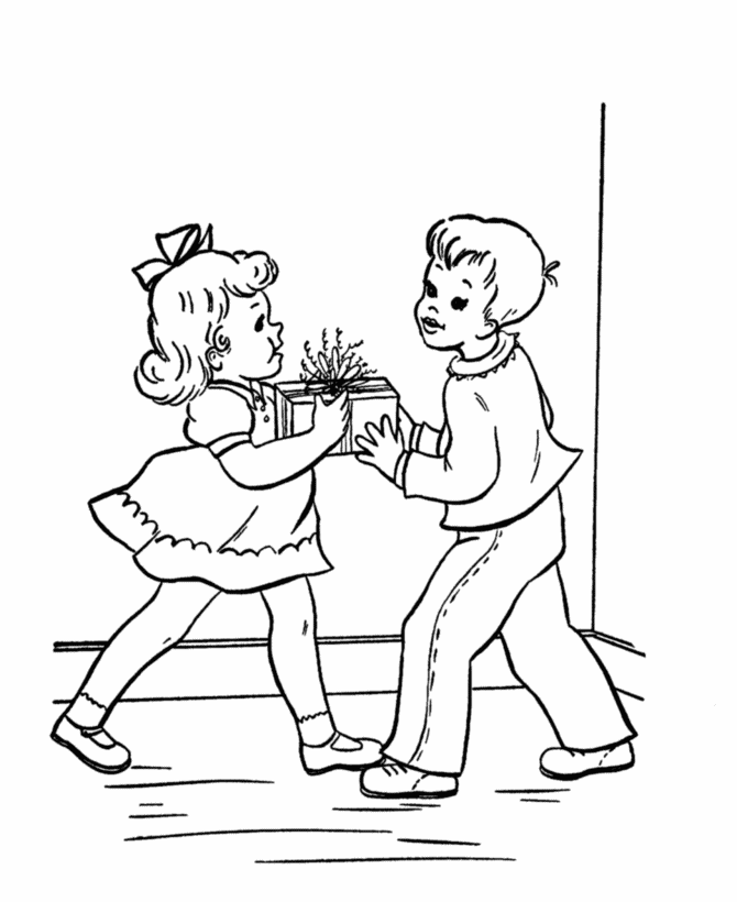 Birthday Gift Coloring Page - Coloring Pages For All Ages
