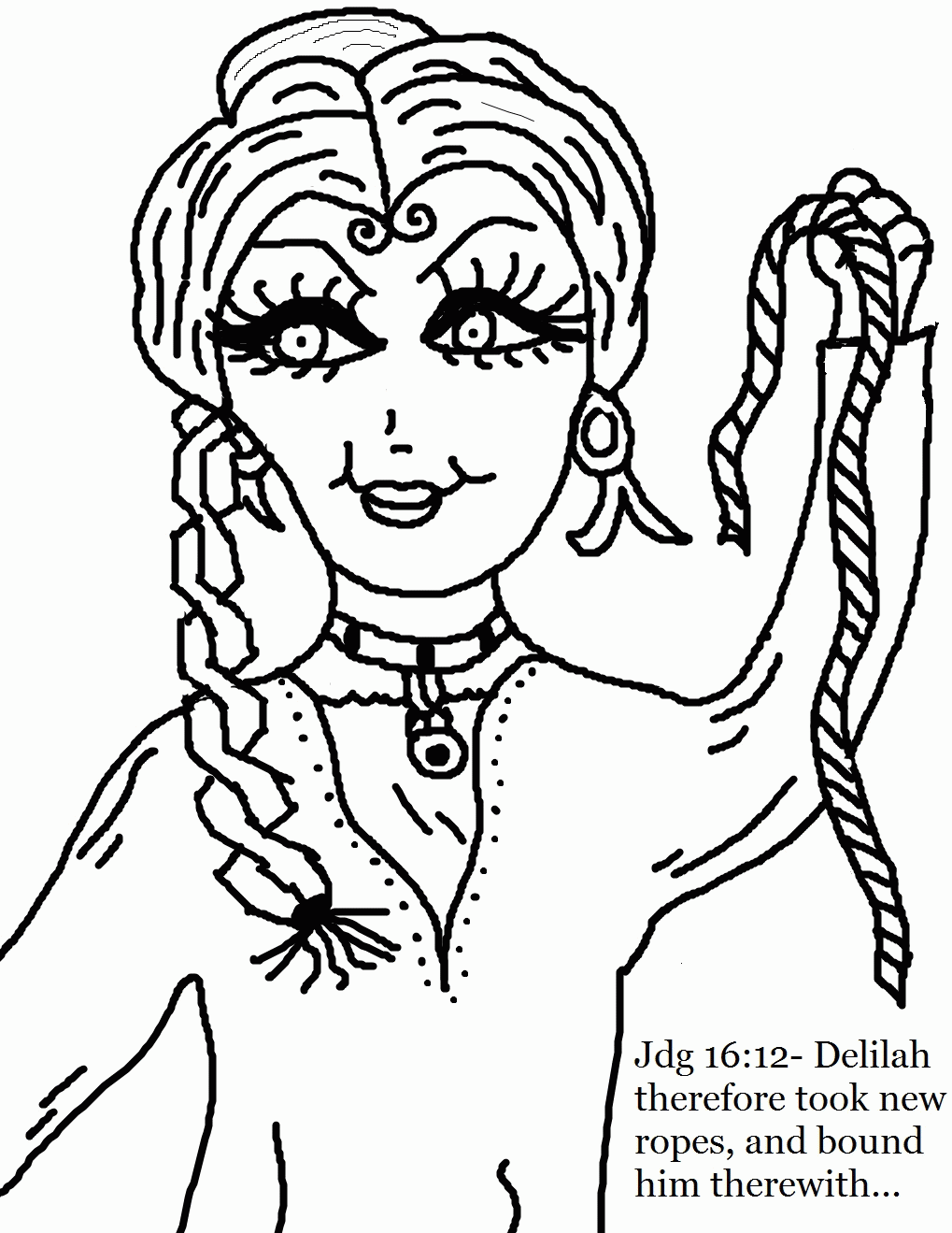 Samson And Delilah - Coloring Pages for Kids and for Adults