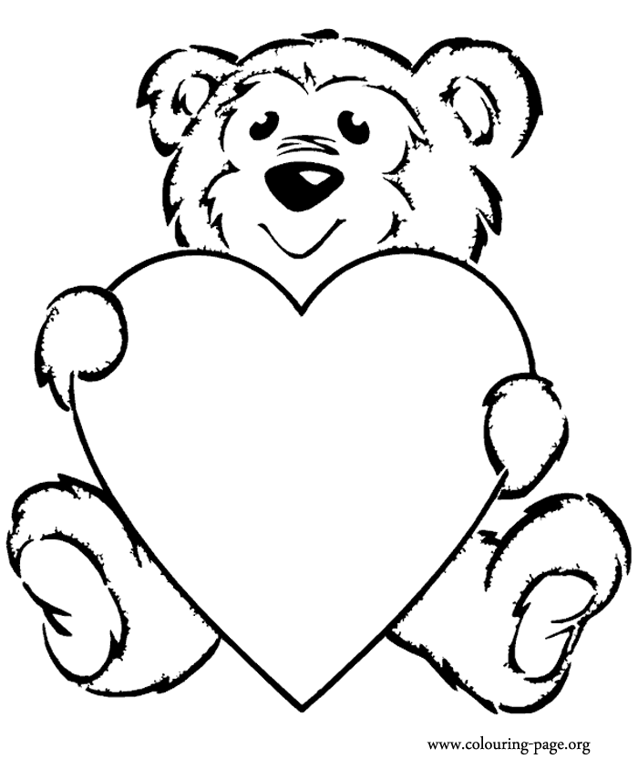 Bears And Hearts Coloring Pages - Coloring Pages For All Ages