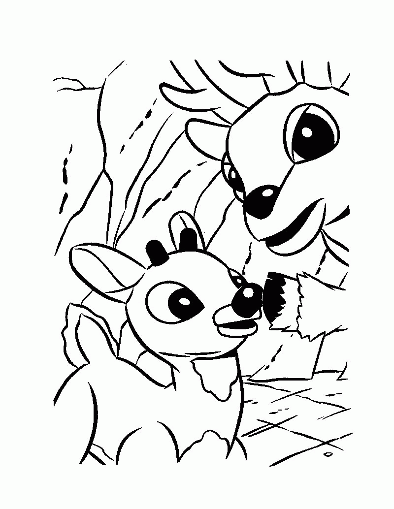 SANTA'S REINDEER coloring pages - Rudolph the red-nosed reindeer