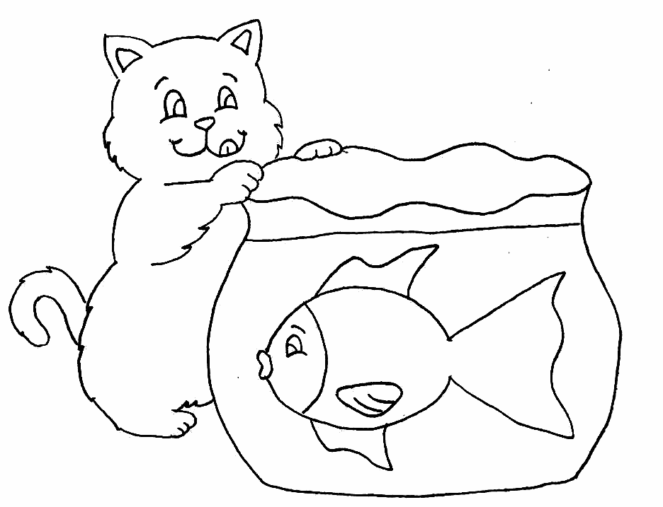 gold fish bowl Colouring Pages (page 2)