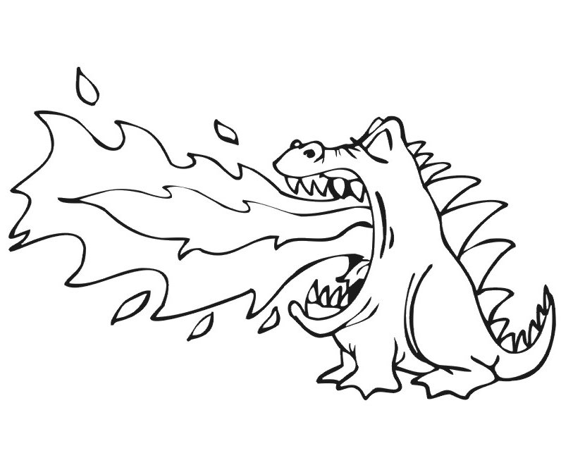 fire dragon coloring page