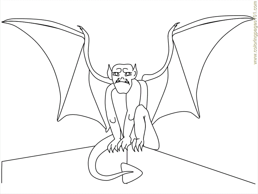 Coloring Pages Gargoyle (Countries > France) - free printable 