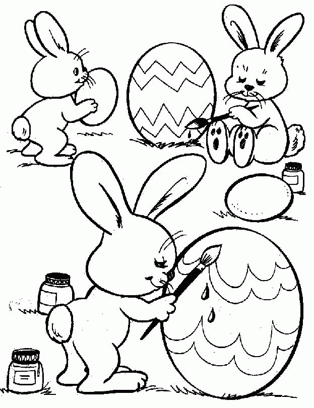 Printable Easter Egg and Rabit Coloring Pages - Holidays Coloring 