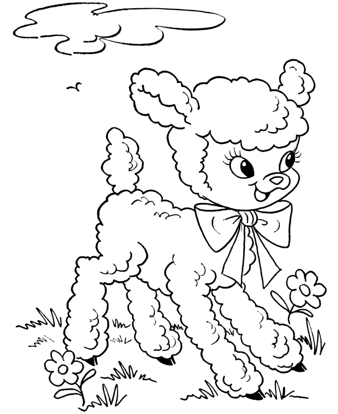 easter lamb coloring page sheets cute and fluffy