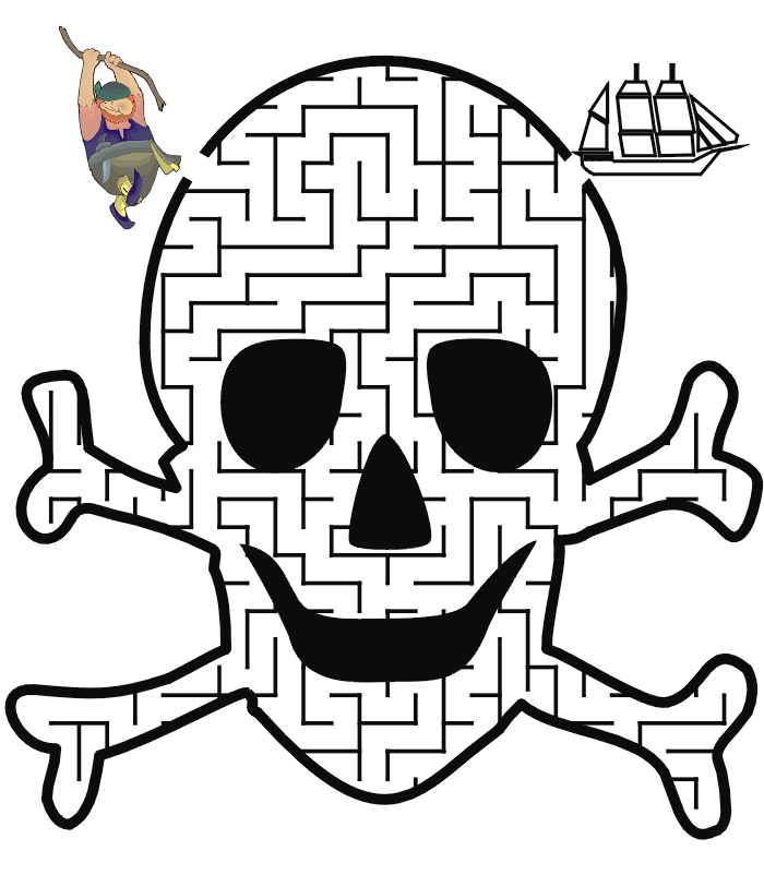 Pirate Maze - Jolly Roger Skull and Crossbones
