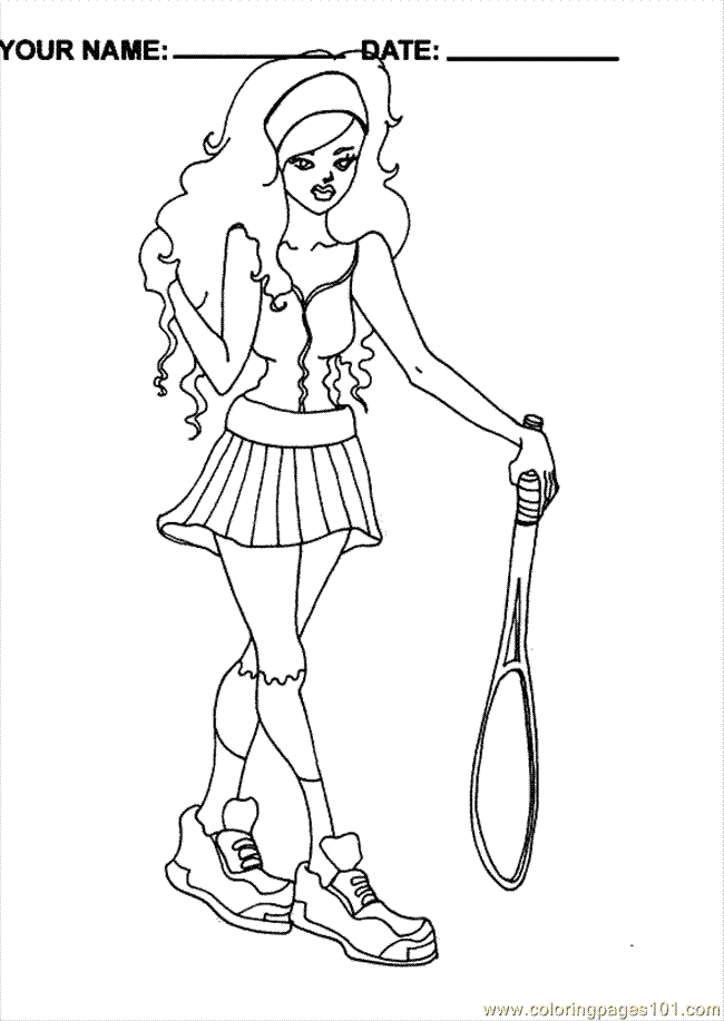 Coloring Pages Tennis Coloring Page 04 (Sports > Winter sports 