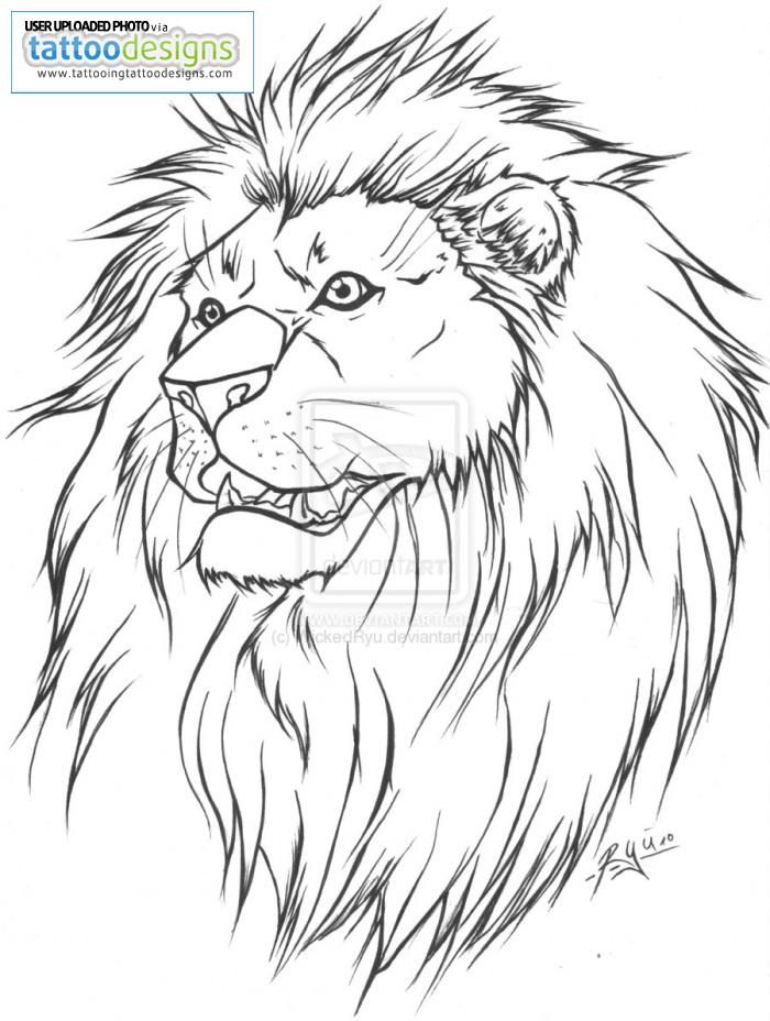 Lion Tattoo Lineart Version By Wickedryu Image | Tattooing Tattoo 