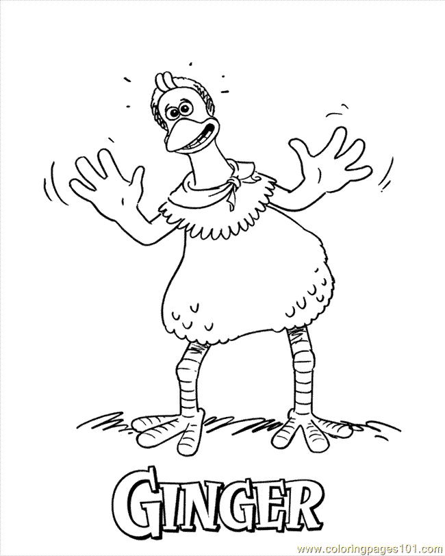 Coloring Pages Ginger (Cartoons > Chicken Run) - free printable 