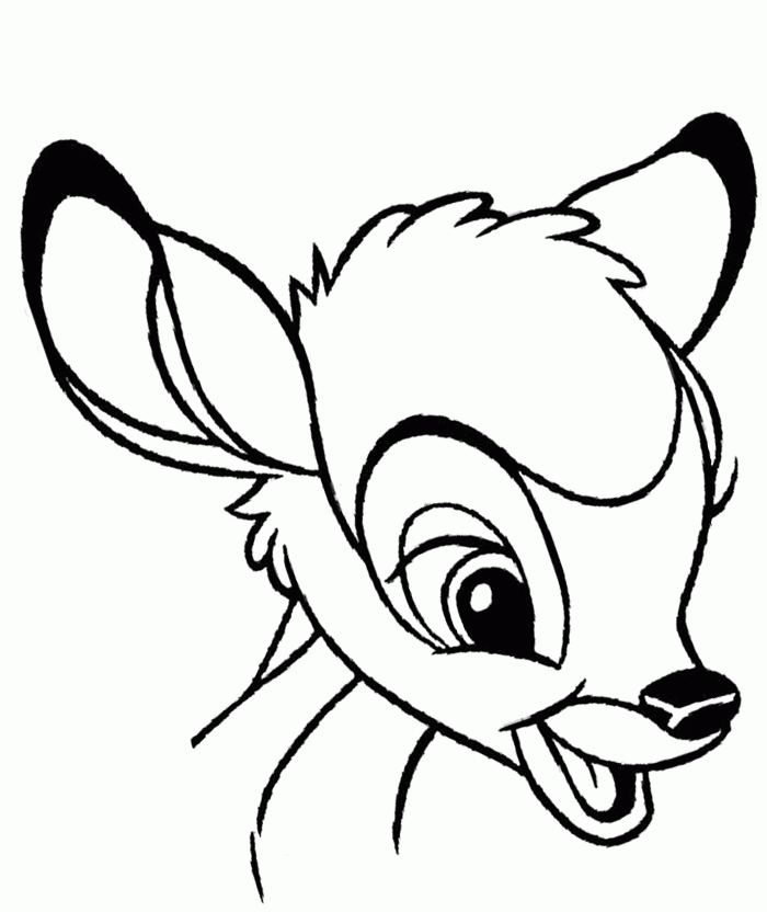 Face Bambi Coloring Page : KidsyColoring | Free Online Coloring 