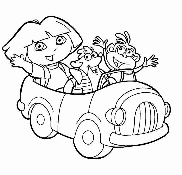 Dora Coloring Page : Printable Coloring Book Sheet Online for Kids 