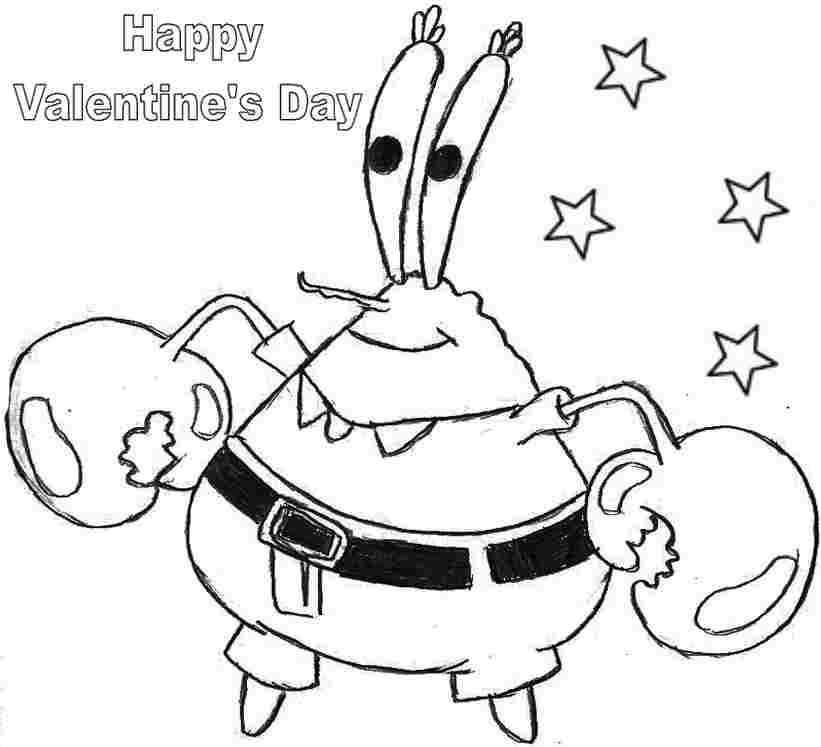 Spongebob Valentine Coloring Pages Printable For Kindergarten - #