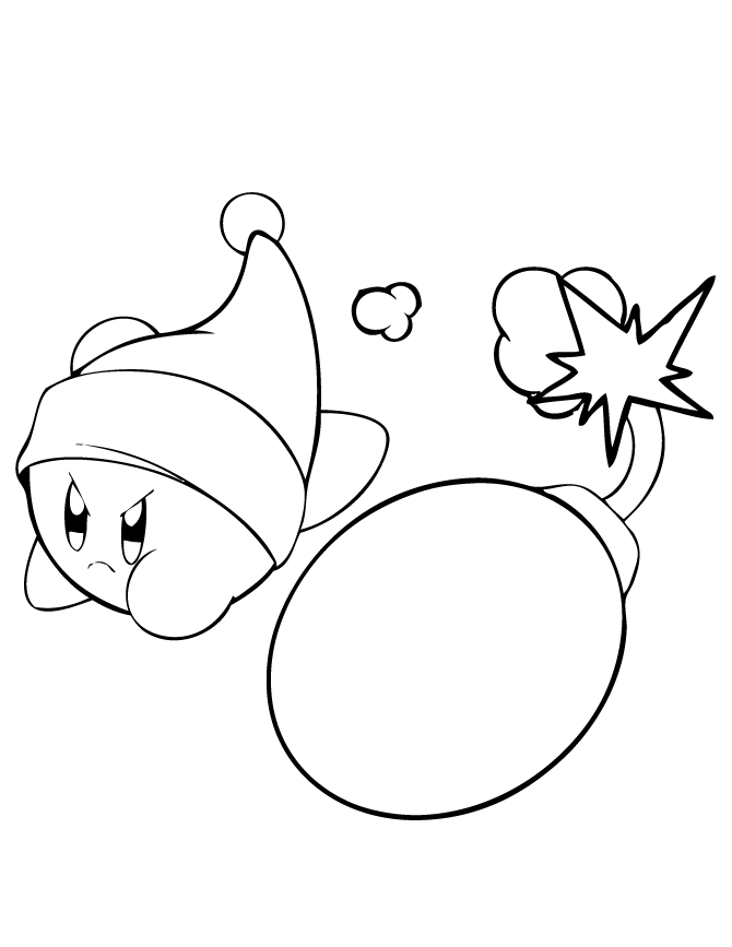 Kirby Bomb Coloring Page | Free Printable Coloring Pages