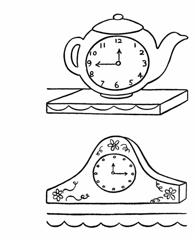 Clock Coloring Page - Coloring Home