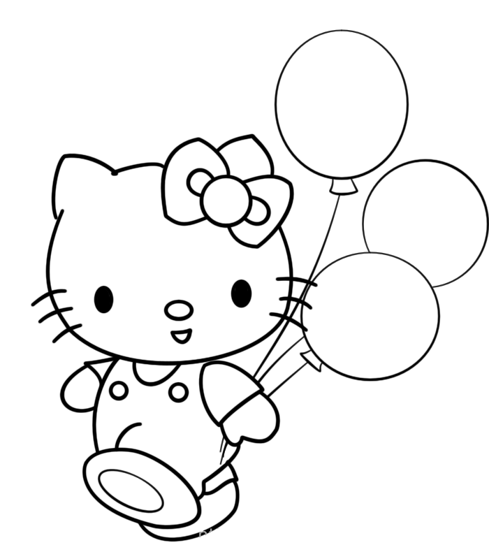 emo hello kitty Colouring Pages