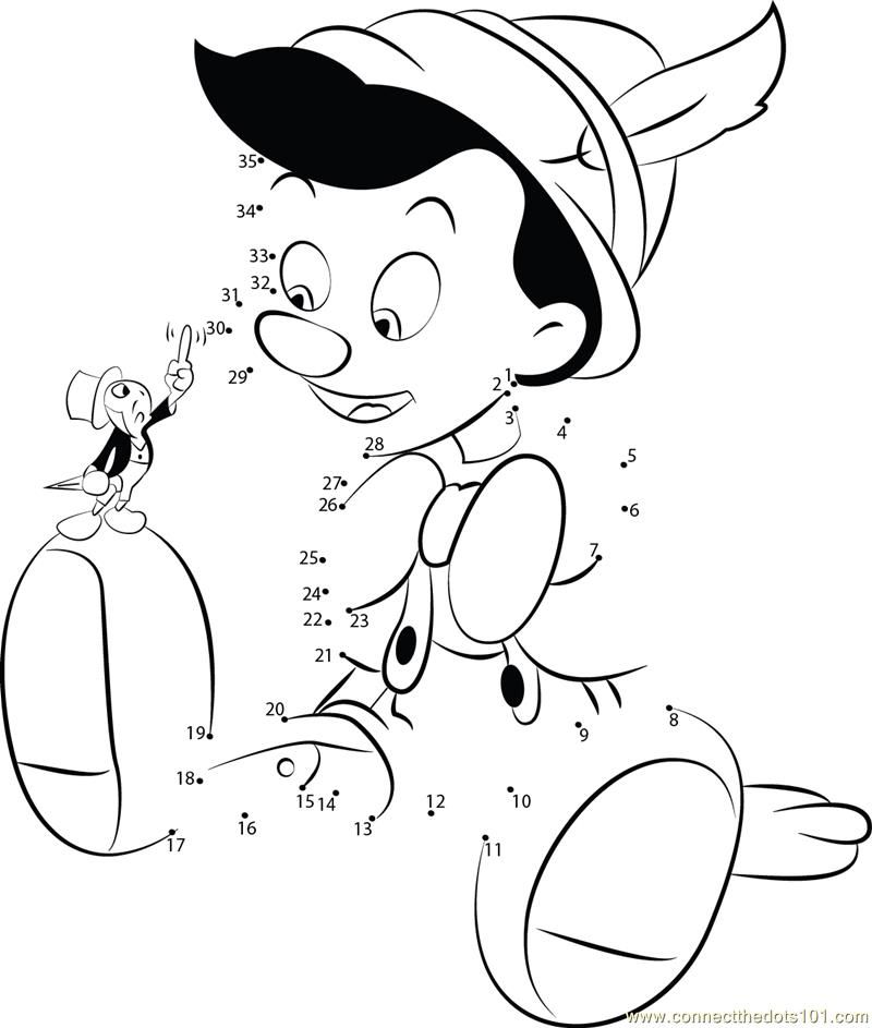 Connect the Dots Talkative Pinocchio (Cartoons > Pinacchio) - dot 